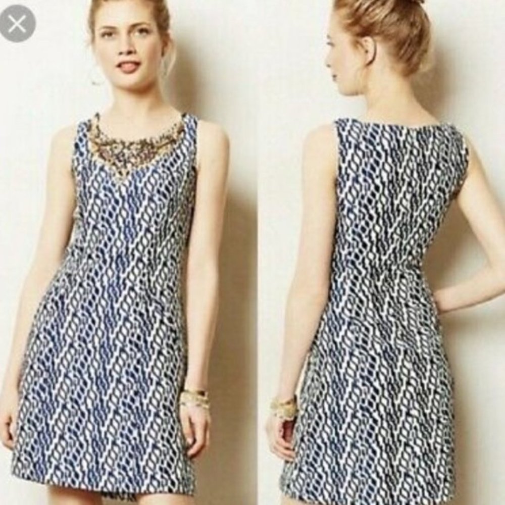 MOULINETTE SOEURS 2 Blu Motif Mulberry Road Sheath Beaded